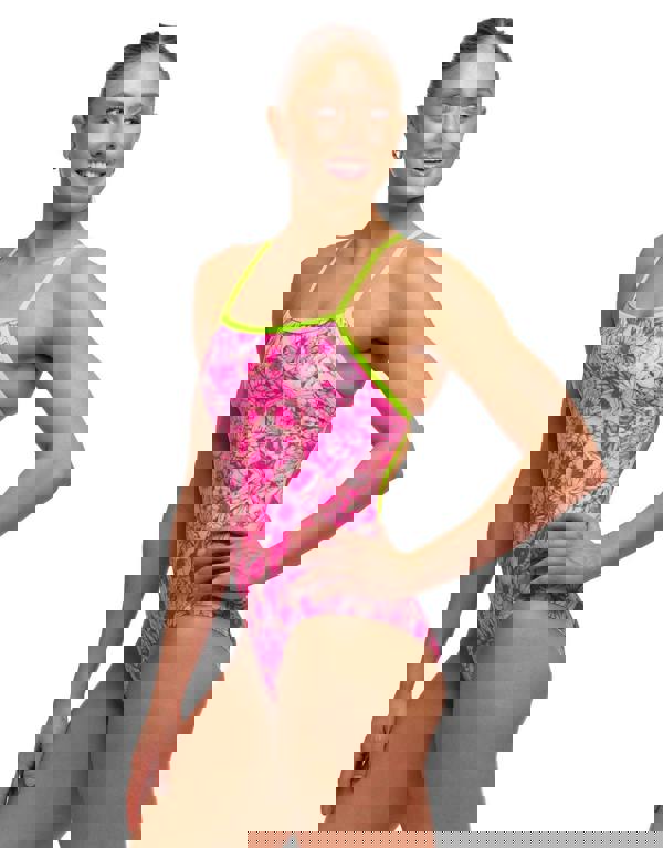 Funkita Rosie Cheeky Single Strap Swimsuit - Pink/Lime