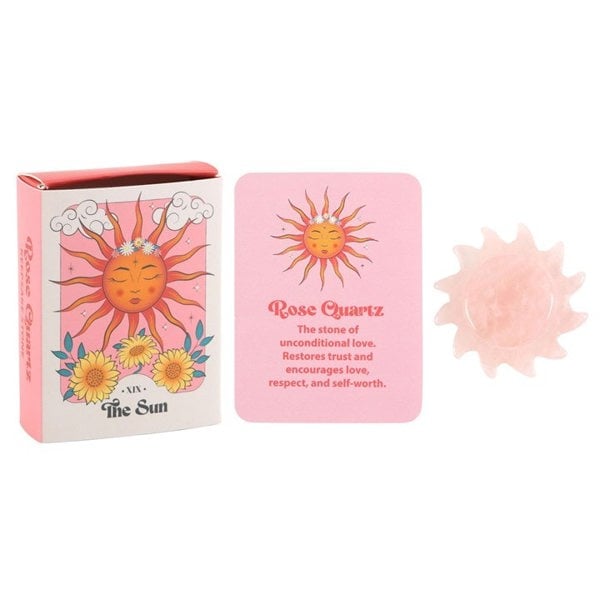 Serano Rose Quartz Crystal Sun Keepsake Stone in a Box