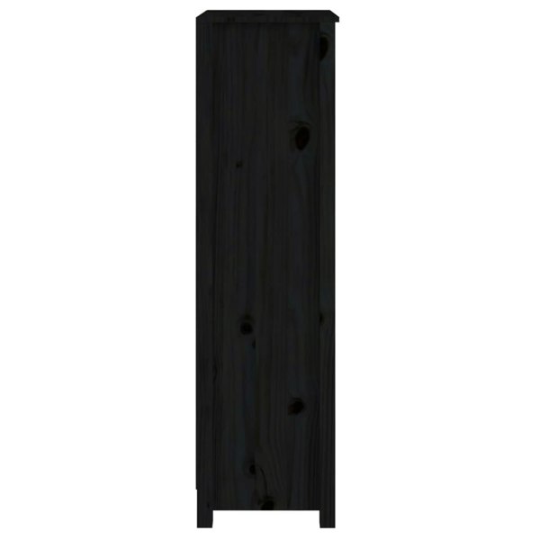 Berkfield Book Cabinet Black 50x35x125.5 cm Solid Wood Pine