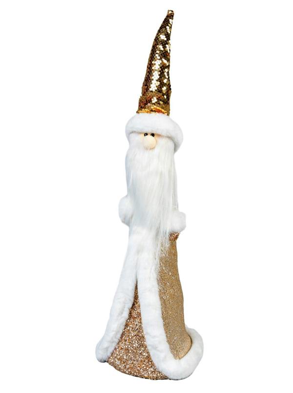 44cm Gold Santa Christmas Figurine with Sequin Details and White Fur Trim image 8