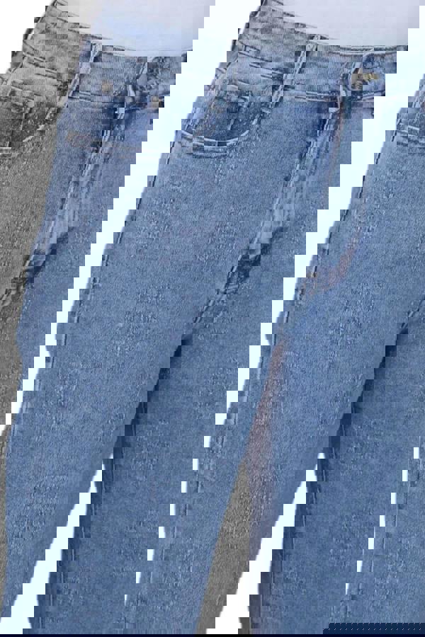 Paulo Due Womens Floral Embossed Straight Leg Denim Jeans