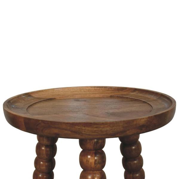 Artisan Furniture Solid Wood Spindle Tray Side Table, Brown