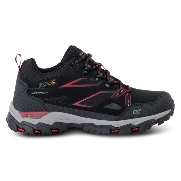 Regatta Women's Holcombe III Low Walking Shoes - Black/Beaujolais