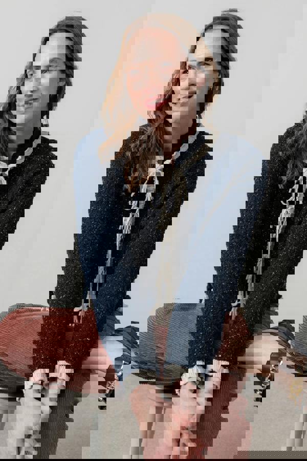 Lily & Me Adelia Tie Front Cardigan Navy