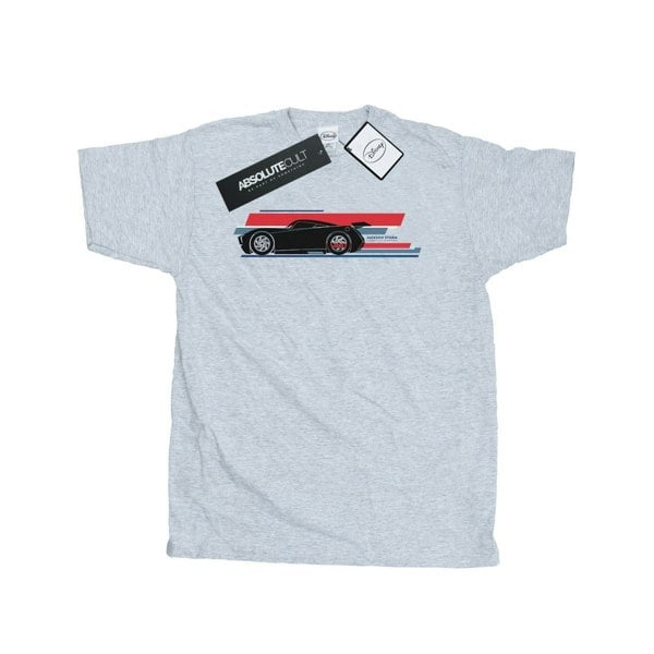 Disney Mens Cars Jackson Storm Stripes T-Shirt - Sports Grey