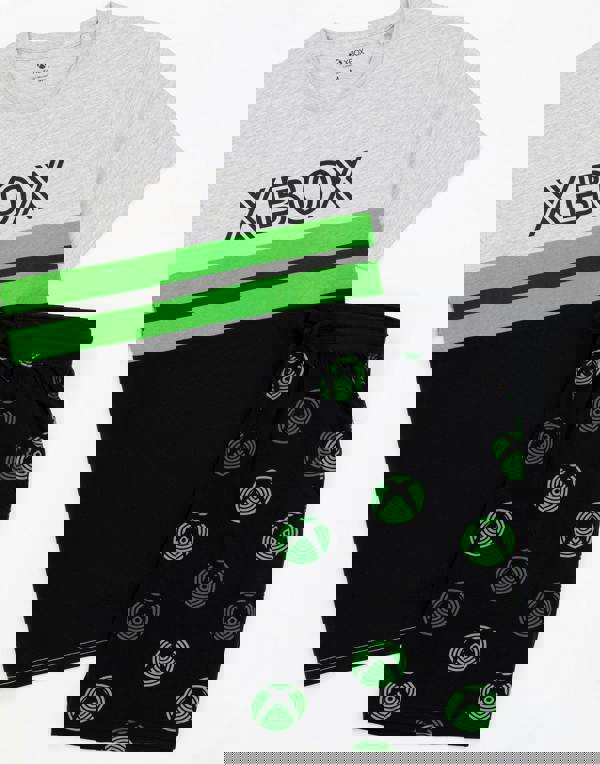 Xbox Mens Black Logo Short Sleeve Short Leg Pyjama Set