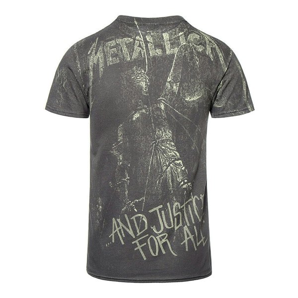 Metallica Unisex Adult And Justice For All Neon T-Shirt - Grey