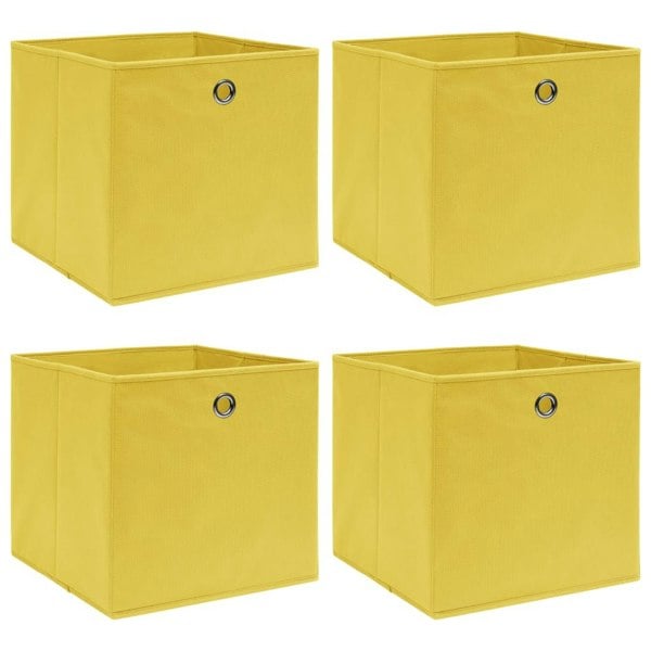Berkfield Storage Boxes 4 pcs Yellow 32x32x32 cm Fabric