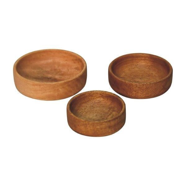 Artisan Furniture Solid Wood Fruit Bowl Set of 3