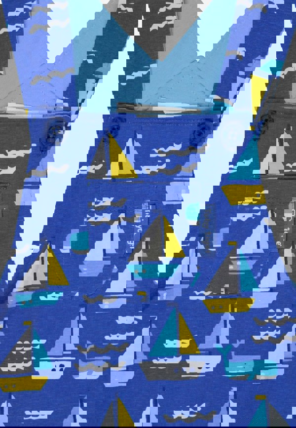 Organic St Ives Print Dungarees - Toby Tiger