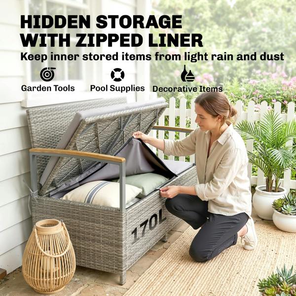 Rattan Storage Bench