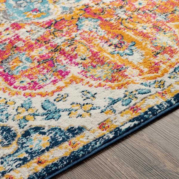Livabliss Floransa-Vintage Orange Blue Pink Cream Traditional Boho Rug