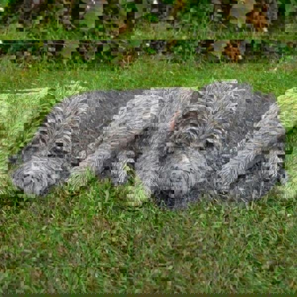 Sleeping Terrier Small Garden Ornament