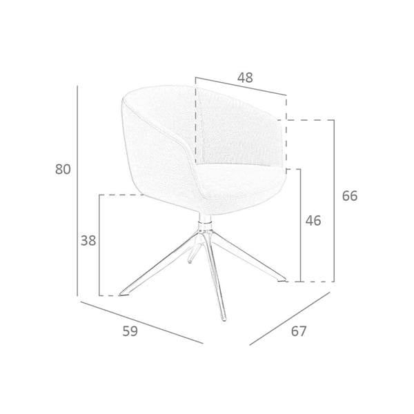 Angel Cerdá Light Grey Fabric Swivel Chair 4133