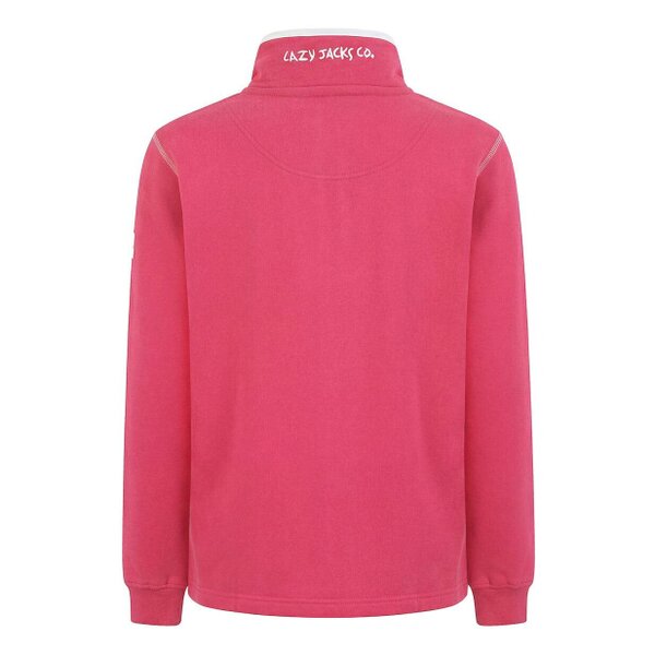 Lazy Jacks LJ3 - Ladies 1/4 Zip Sweatshirt - Cherry