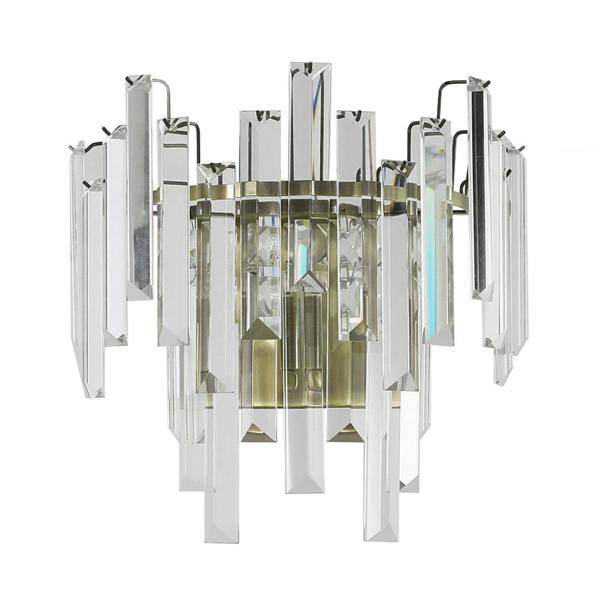 Pagazzi Lighting Onega Antique Brass & Glass Crystal Wall Light