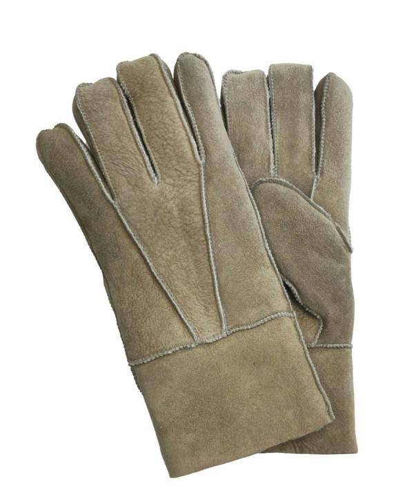 Infinity Leather Unisex Sheepskin Suede Gloves with Roll Up/Down Cuff