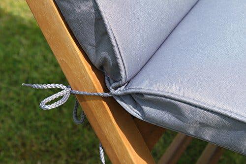 The Garden Marketplace Seat and Back Cushion for Folding Chairs, Zipped Washable Cover, Fade-Resistant 180g Polyester, Ties and Adjustable Back Strap
