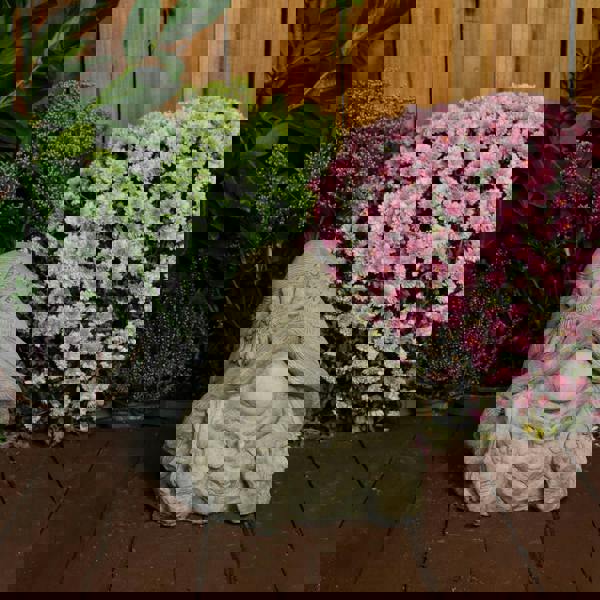 Stone Cast Flower Power Gnome Fairy Statue