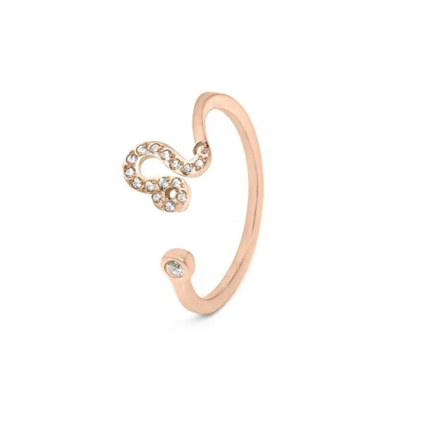 Say It With Leo Ring with CZ Stones - Rose Gold Plated