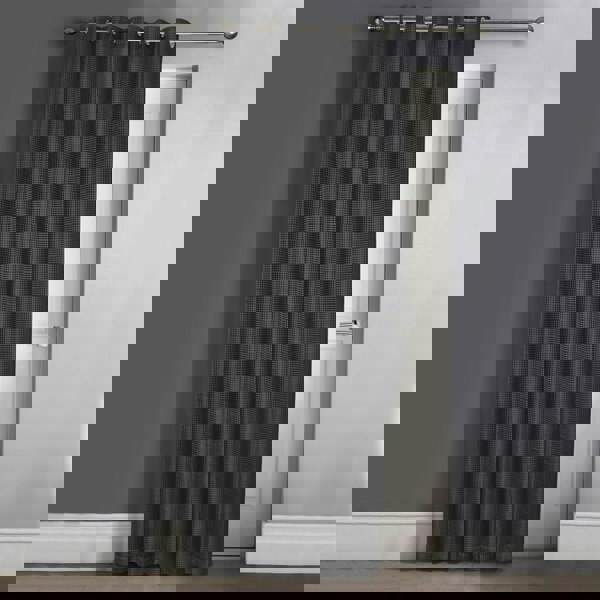 Velosso Waffle Jacquard Total Blackout Door Curtain Panel - 117cm x 213cm