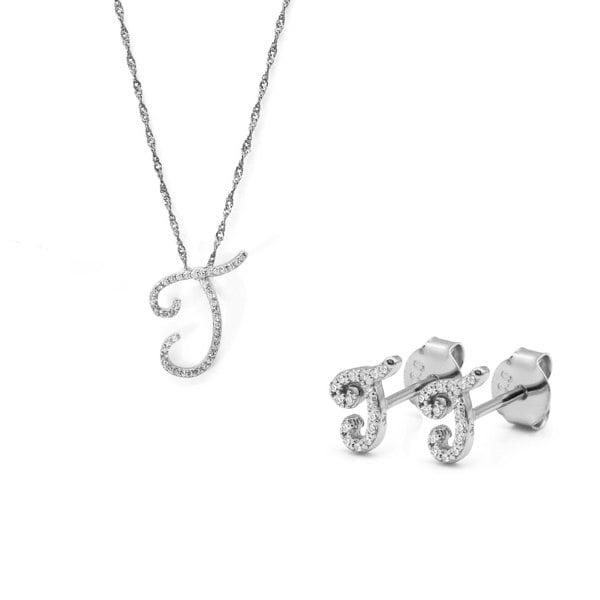 Say It With Luxe Initial Gift Set - Sterling Silver