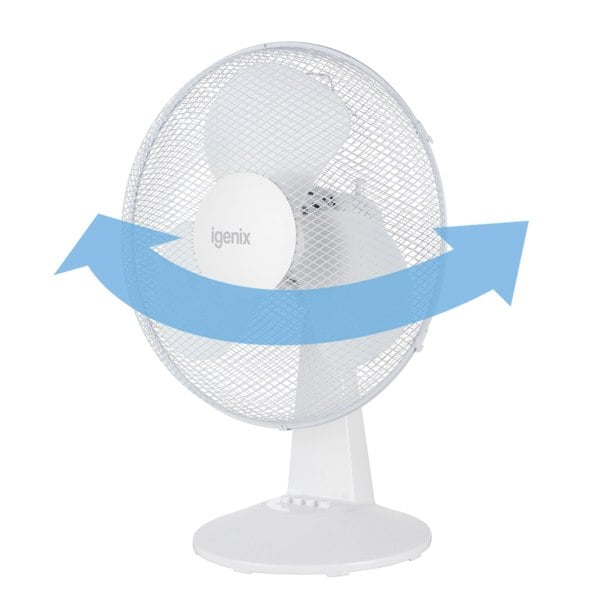 igenix 16 Inch Desk Fan, 3 Speeds, White