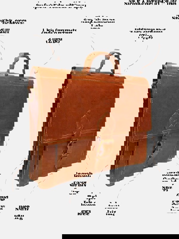 Berber Leather The Casablanca Large Satchel in Light Brown