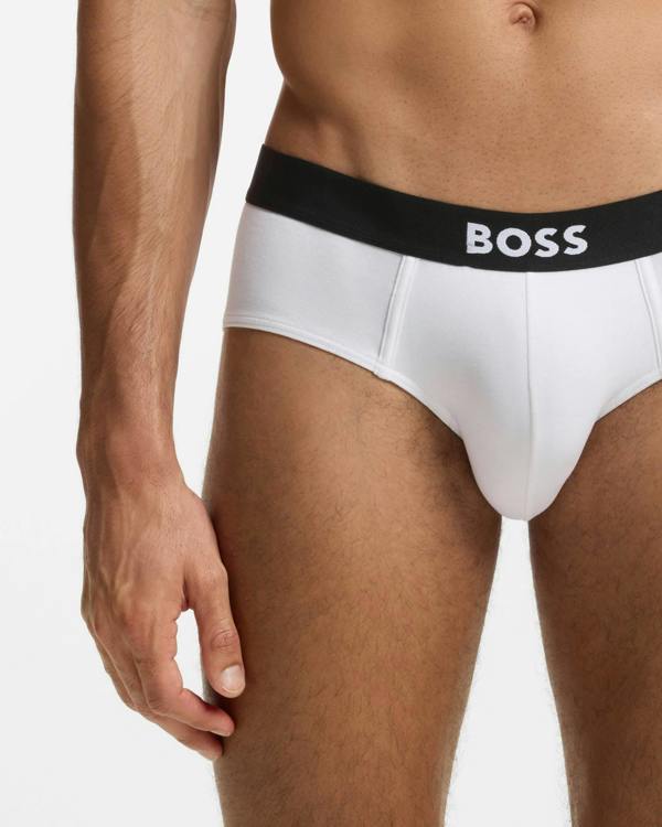 BOSS Orange Three - Pack Low - Rise Briefs in Stretch Cotton - Assorted Pre - Pack 999 | CHO | Designer Mens,Underwear & Socks,Underwear,Mens,Underwear & Socks