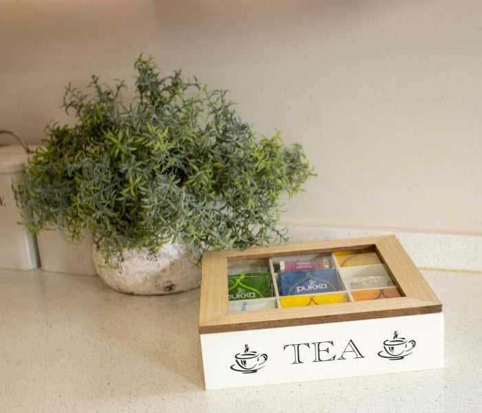 Maison des Cadeaux Two-Tone 9-Compartment Tea Box
