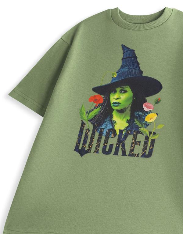 Wicked Unisex Green Elphaba Poppies Short Sleeved T-Shirt
