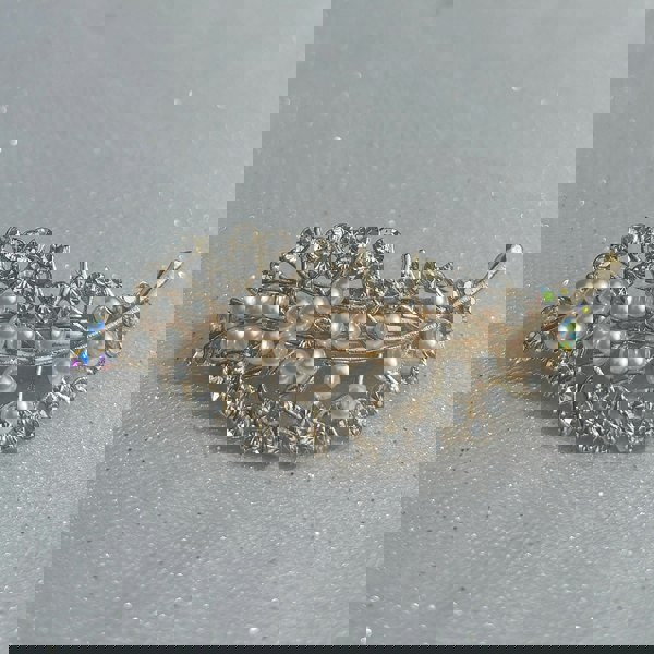 Gold Pearl Hair Clip Small, Elegant Hair Accessory With Pearls And Crystals, Dainty Gold Bridal Hair Clip, Vintage Inspired Pearl Hair Slide, Sparkly Gold Hair Decoration
