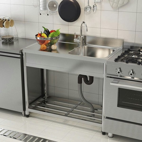 Stainless Steel One Compartment Commercial Sink with Right Drainboard Living and Home