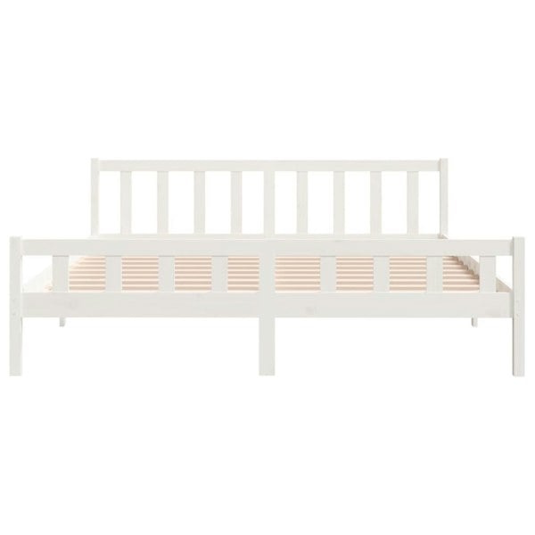 Berkfield Bed Frame White Solid Wood 160x200 cm