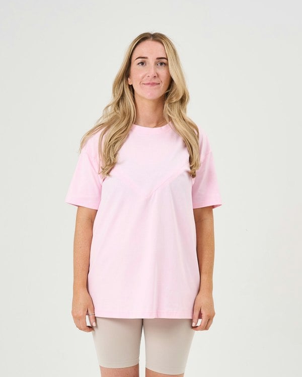 Pretty Mama Everyday Oversized Breastfeeding Tshirt - Pastel Pink