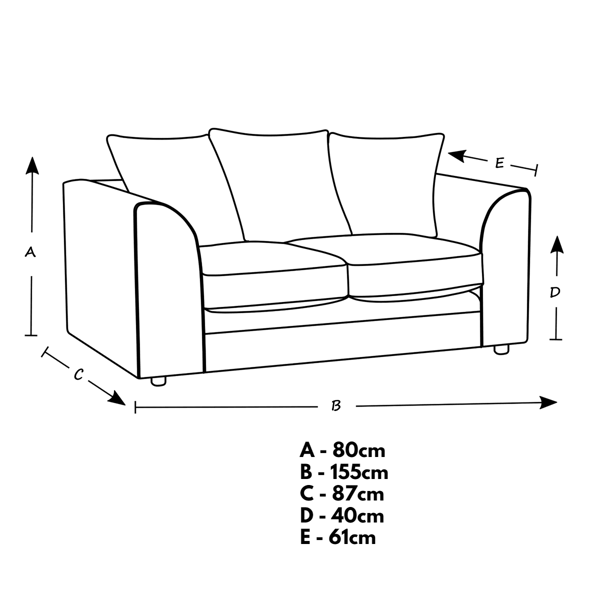 SQUAREBOXX Dylan Chenille 3+2 Seater Fabric Sofa in Grey