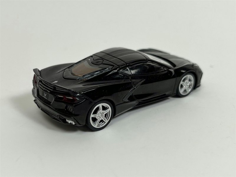 Mini GT Chevrolet Corvette Stingray Black With Midnight Grey Stripe RHD 1:64 Scale MGT00153R