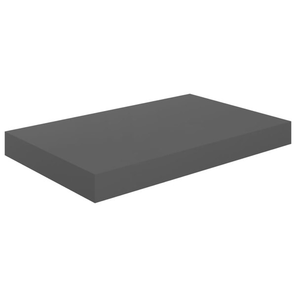 Berkfield Floating Wall Shelves 2 pcs High Gloss Grey 40x23x3.8 cm MDF