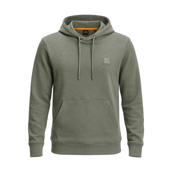 BOSS Wetalk Logo Patch Hoodie Open Grey