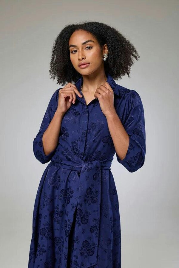 Lioness by TF Royal Blue Petals Sleeved Dress