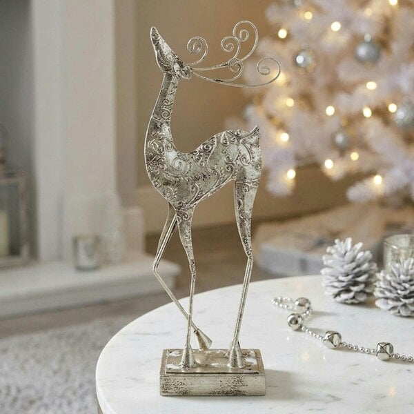 Garden Greatness Sculpted Metal Standing Reindeer Ornament