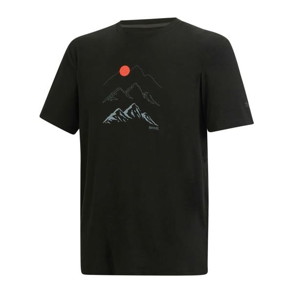 Regatta Mens Fingal Moon Mountain T-Shirt - Black - 