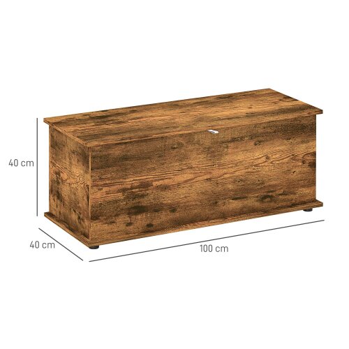 Wyld Haus Nomo Malu Rustic Brown Storage Trunk With Flip Top Lid Safety Hinges