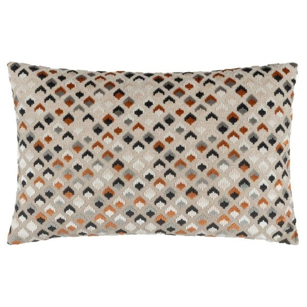 Paoletti Lexington Jacquard Velvet Cushion Cover - Ginger/Grey