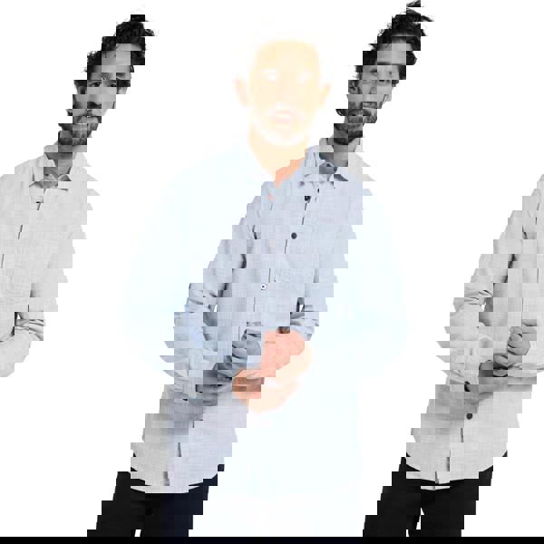 Mountain Warehouse Mens Coconut Textured Long-Sleeved Shirt - Denim - 