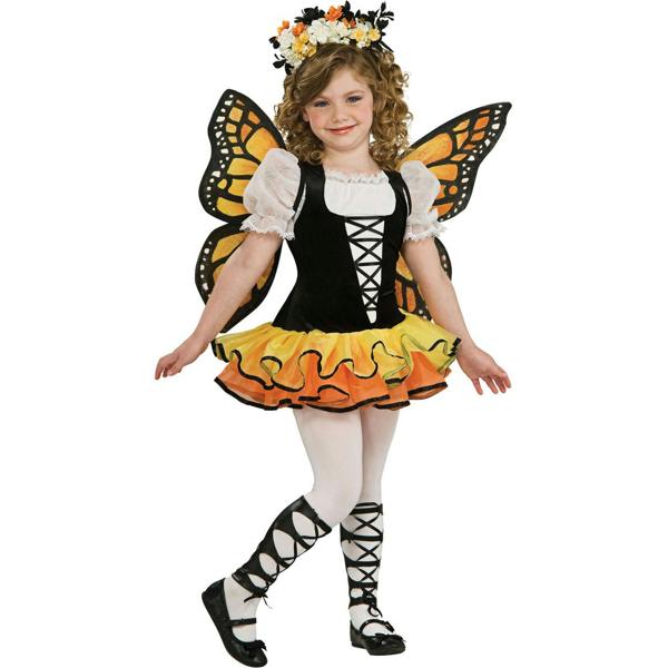 Bristol Novelty Girls Monarch Butterfly Costume - Yellow/Black/White - 