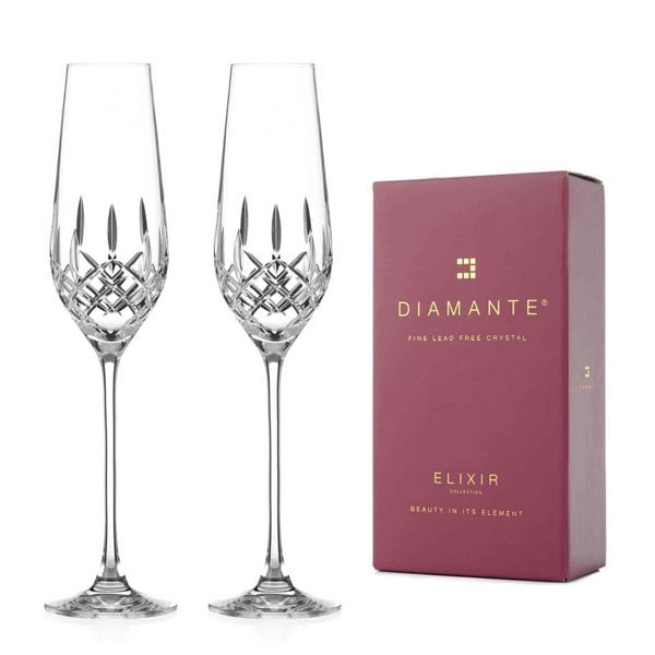 Diamante Hampton Crystal Champagne Flutes - Set of 2