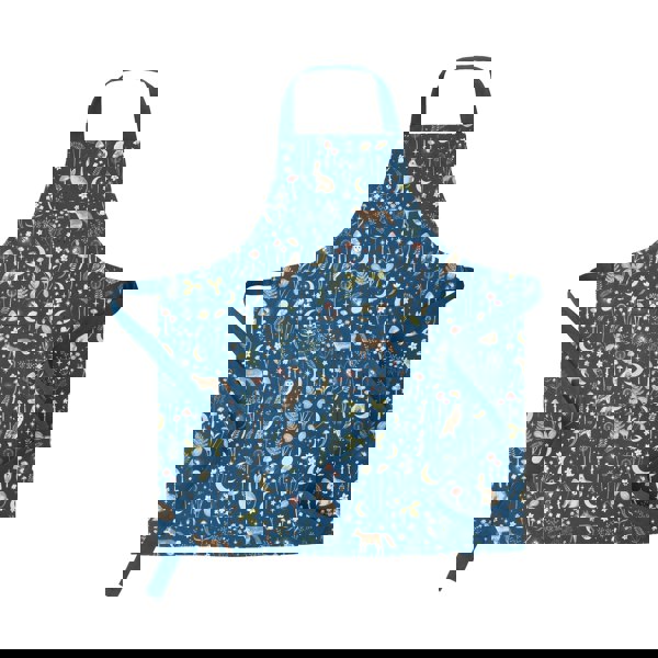 Catherine Lansfield Enchanted Twilight Animals Cotton Kitchen Adult Apron Navy Blue