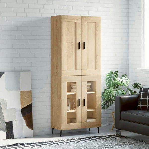 Berkfield Highboard Sonoma Oak 69.5x34x180 cm Engineered Wood