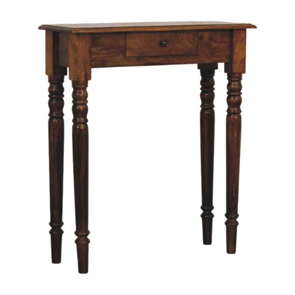 Artisan Furniture Solid Wood Turned Legs 1 Drawer Chestnut Console